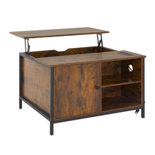 Load image into Gallery viewer, Lift Top Coffee Table, Multi-Function Coffee Table with Hidden Compartment, Modern Lift Tabletop Dining Table for Living Room Reception/Home Office, Rustic Brown
