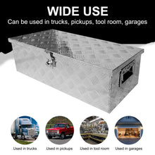Load image into Gallery viewer, 30 Inch Tool Box Underbody Flatbox Truck Car Outdoor Trailer Pickup,RV Storage Organizer, Tools Chest Box w/Side Handle & Lock Keys,Silver Aluminum 5 Bar Tread ToolBox(30.1"x12.8"x9.7")