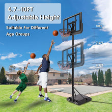 Load image into Gallery viewer, Basketball Hoop Basketball System 4.76-10ft Height Adjustable with 4 Basketball, Net Pocket, Inflator Set