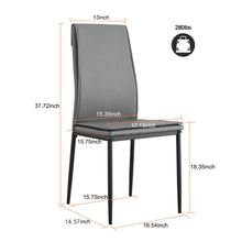Load image into Gallery viewer, Dining chairs set of 4, Grey modern kitchen chair with metal leg