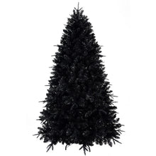 Load image into Gallery viewer, 7.5ft Pre-Lit Black Christmas Tree, Full Halloween Xmas Artificial Tree 2156 Branch Tips, 500 Lights, Metal Hinges, Foldable Base, Holiday Decoration - Black