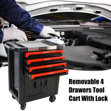 Load image into Gallery viewer, REMOVABLE 4 DRAWERS TOOL CART WITH LOCK