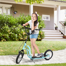 Load image into Gallery viewer, Youth Scooter Front and Rear Caliper Dual Brakes 12-Inch Inflatable Front Wheel Ride On Toy For Age 5+, Blue