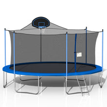 Load image into Gallery viewer, 16FT Trampoline for Adults & Kids with Basketball Hoop, Outdoor Trampolines w/Ladder and Safety Enclosure Net for Kids and Adults