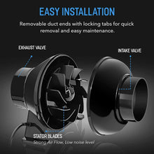 Load image into Gallery viewer, iPower 4 Inch 195 CFM Duct Inline Ventilation Fan Air Circulation Vent HVAC Exhaust Blower for Grow Tent, Greenhouses, Basements or Kitchens, Lite, Black