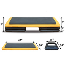 Load image into Gallery viewer, Adjustable Aerobic Stepper Workout Step with 4 Risers Fitness & Exercise Platform Trainer
