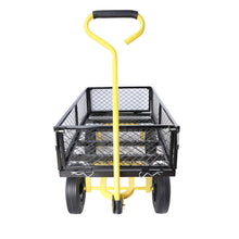 Load image into Gallery viewer, (Black +Yellow solid wheels wagon cart)Solid wheels Tools cart Wagon Cart Garden cart trucks make it easier to transport firewood