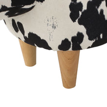 Load image into Gallery viewer, Black and White Velvet Cow-Shaped Ottoman, Cute Wood Foot Stool Shoes Changing Seat with Cushioned for Adult Living Room, Bedroom, Nursery Gameroom, Playroom, Porch Furniture