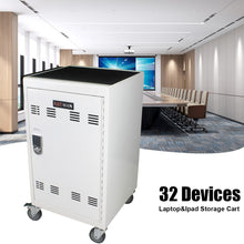 Load image into Gallery viewer, Mobile Charging Cart and Cabinet for Tablets Laptops 30-Device With Combination Lock(White)