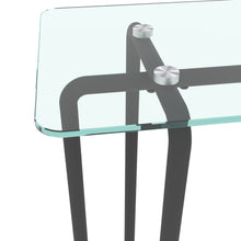 Load image into Gallery viewer, Console Table single layer tempered glass rectangular porch table black leg double tempered glass tea table,Transparent