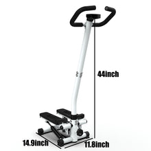 Load image into Gallery viewer, Stair Stepper Machine with Handlebar-Mini Steppers for Exercise with 300LBS Loading Capacity, Hydraulic Fitness Stepper with LCD Monitor(Black+White)