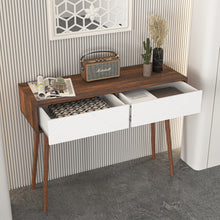 Load image into Gallery viewer, Entryway Table with 2 Carved Panel Drawers, Console Table with Storage Space and Wood Legs,Sofa Table Behind Couch for Hallway, Living Room, Natural Color