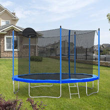 Load image into Gallery viewer, 12FT Trampoline for Adults & Kids with Basketball Hoop, Outdoor Trampolines w/Ladder and Safety Enclosure Net for Kids and adults