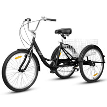 Load image into Gallery viewer, A24632 Adult Tricycles 7 Speed, Adult Trikes 24 inch 3 Wheel Bikes, Three-Wheeled Bicycles Cruise Trike with Shopping Basket for Seniors, Women, Men