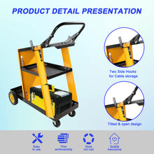 Load image into Gallery viewer, Multi Function 3 tier Welding Cart. gas bottle and accessory storage.Welding Heavy Duty Cart for Tig Mig Welder and Plasma Cutter with Upgrade Handles and Increase Storage Space Tank Storage
