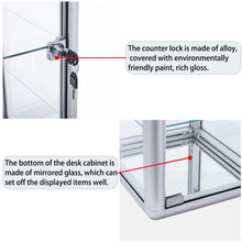 Load image into Gallery viewer, Tempered Glass Counter Top Display Showcase with Sliding Glass Door and Lock,Standard Aluminum Framing with Sliding Glass Door and Lock-display cabinet