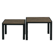 Load image into Gallery viewer, Nesting Coffee Table Set of 2, Square Modern Stacking Table with Wood Finish for Living Room, Oak Grey