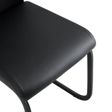 Load image into Gallery viewer, Dining chairs set of 2, Black PU Chair modern kitchen chair with metal leg
