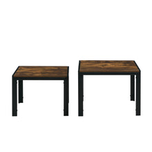 Load image into Gallery viewer, Nesting Coffee Table Set of 2, Square Modern Stacking Table with Wood Finish for Living Room,Rustic Brown