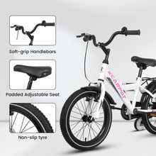 Load image into Gallery viewer, A16115 Kids Bike 16 inch for Boys & Girls with Training Wheels, Freestyle Kids' Bicycle with fender and carrier.