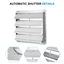 Load image into Gallery viewer, iPower 18-Inch Square Aluminum Automatic Gravity Shutter Louver Vent, Silver