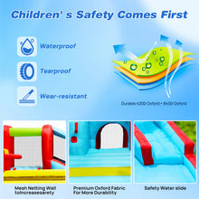 Load image into Gallery viewer, 7 in1 Inflatable slide water park bouncing house outdoor Soccer garden bouncer with Splash pool & Water gun & Climbing wall & Basketball & Football