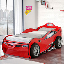 Load image into Gallery viewer, Coupe Twin Race Car Bed w/Trundle, Red