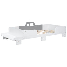 Load image into Gallery viewer, Car-Shaped Twin Wood Bed with Bench,White