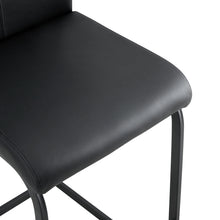 Load image into Gallery viewer, Black PU Chair Barstool Dining Counter Height Chair Set of 2