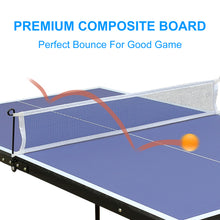 Load image into Gallery viewer, Table Tennis Table Midsize Foldable & Portable Ping Pong Table Set with Net and 2 Ping Pong Paddles for Indoor Outdoor Game
