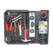 Load image into Gallery viewer, Black Hand Tool Box with 4 Layers of Toolset and Wheels