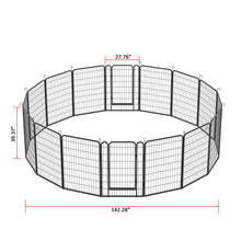 Load image into Gallery viewer, 16 Panels Heavy Duty Metal Playpen with door,39.37"H Dog Fence Pet Exercise Pen for Outdoor