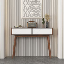 Load image into Gallery viewer, Entryway Table with 2 Carved Panel Drawers, Console Table with Storage Space and Wood Legs,Sofa Table Behind Couch for Hallway, Living Room, Natural Color