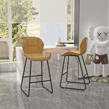 Load image into Gallery viewer, Set of 2, Leather Bar Chair with High-Density Sponge, PU Chair Counter Height Pub Kitchen Stools for Dining room,homes,bars, kitchens,Brown