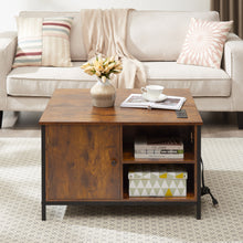 Load image into Gallery viewer, Lift Top Coffee Table, Multi-Function Coffee Table with Hidden Compartment, Modern Lift Tabletop Dining Table for Living Room Reception/Home Office, Rustic Brown