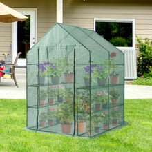 Load image into Gallery viewer, Mini Walk-in Greenhouse Indoor Outdoor -2 Tier 8 Shelves- Portable Plant Gardening Greenhouse (56L x 56W x 76H Inches), Grow Plant Herbs Flowers Hot House
