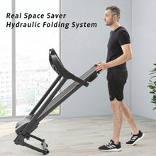 Load image into Gallery viewer, Compact Easy Folding Treadmill Motorized Running Jogging Machine with Audio Speakers and Incline Adjuster