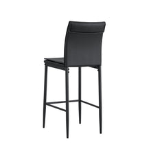 Load image into Gallery viewer, Black Leather Barstool Dining Counter Height Chair Set of 2