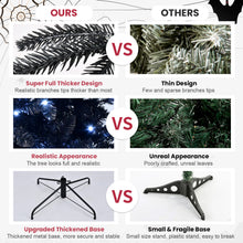 Load image into Gallery viewer, 7.5ft Pre-Lit Black Christmas Tree, Full Halloween Xmas Artificial Tree 2156 Branch Tips, 500 Lights, Metal Hinges, Foldable Base, Holiday Decoration - Black