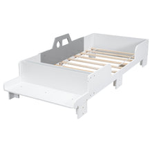 Load image into Gallery viewer, Car-Shaped Twin Wood Bed with Bench,White