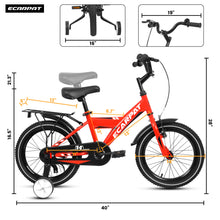 Load image into Gallery viewer, A14115 Kids Bike 14 inch for Boys & Girls with Training Wheels, Freestyle Kids' Bicycle with fender and carrier.