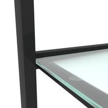 Load image into Gallery viewer, Glass two layer tea table, small round table, bedroom corner table, living room black side table