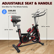 Load image into Gallery viewer, Indoor Exercise Bike Cycling Bike with Comfortable Seat Cushion Black+Red