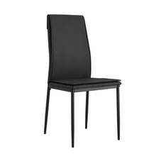 Load image into Gallery viewer, Dining chairs set of 4, Black modern kitchen chair with metal leg