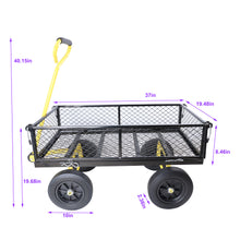 Load image into Gallery viewer, (Black +Yellow solid wheels wagon cart)Solid wheels Tools cart Wagon Cart Garden cart trucks make it easier to transport firewood