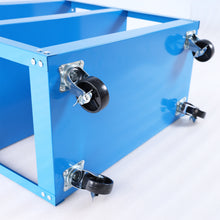 Load image into Gallery viewer, Tool Cart on Wheels, Heavy Duty Steel Utility Cart w/Lockable Wheels, 400 LBS Capacity Industrial Service Cart for Garage, Warehouse, Workshop (Two-layer Bright Blue)