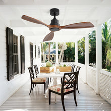 Load image into Gallery viewer, 48 Inch Ceiling Fan Without Light, 3 Solid Wood Blades Outdoor Ceiling Fan 6-speed Reversible DC Motor for Living Room