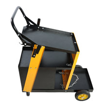 Load image into Gallery viewer, Multi-function welder trolley, MIG TIG ARC plasma cutter storage tank with 2 safety chains, portable 4-drawer chest, weight 280 LBS