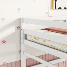 Load image into Gallery viewer, Twin Size High Loft Bed with inclined Ladder, Guardrails,White