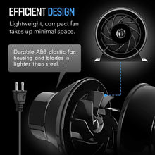 Load image into Gallery viewer, iPower 4 Inch 195 CFM Duct Inline Ventilation Fan Air Circulation Vent HVAC Exhaust Blower for Grow Tent, Greenhouses, Basements or Kitchens, Lite, Black